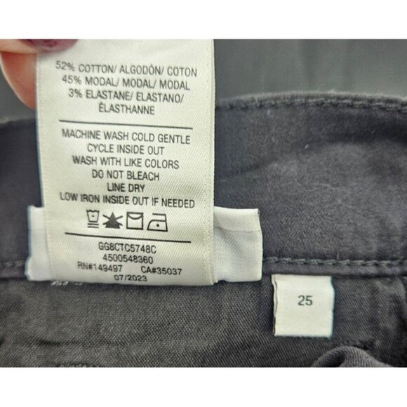 New Joe's The Charlie High Rise Skinny Ankle Jean Womens 25 Black Coated - Picture 7 of 8